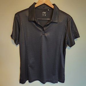 N'VO Golf Shirt Black Short Sleeve Size L